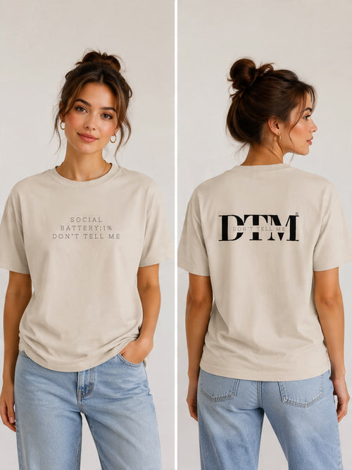Camiseta "Social Battery: 1% Don't Tell Me"