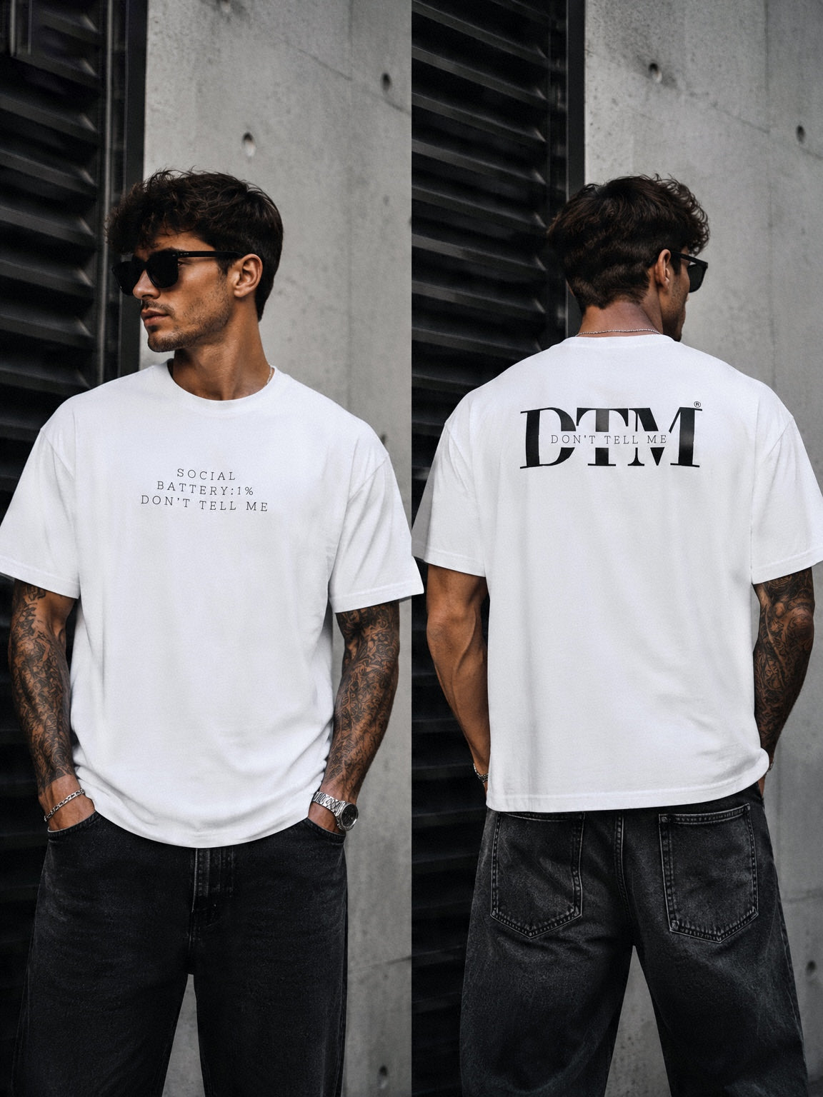 Camiseta "Social Battery: 1% Don't Tell Me"