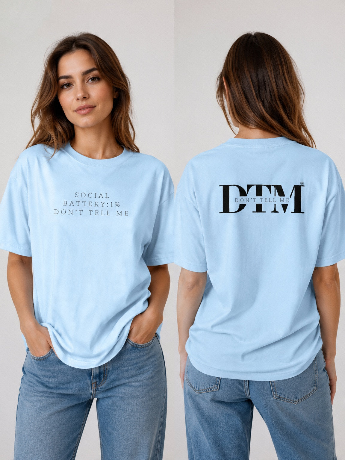 Camiseta "Social Battery: 1% Don't Tell Me"