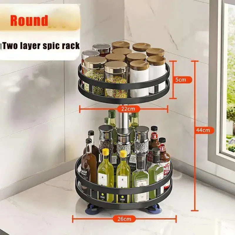 Organizador Giratorio de Cocina 360º - Especiero y Almacenaje Rotatorio Multiusos