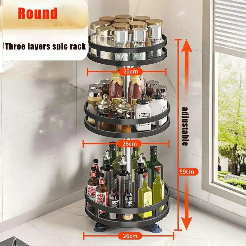 Organizador Giratorio de Cocina 360º - Especiero y Almacenaje Rotatorio Multiusos