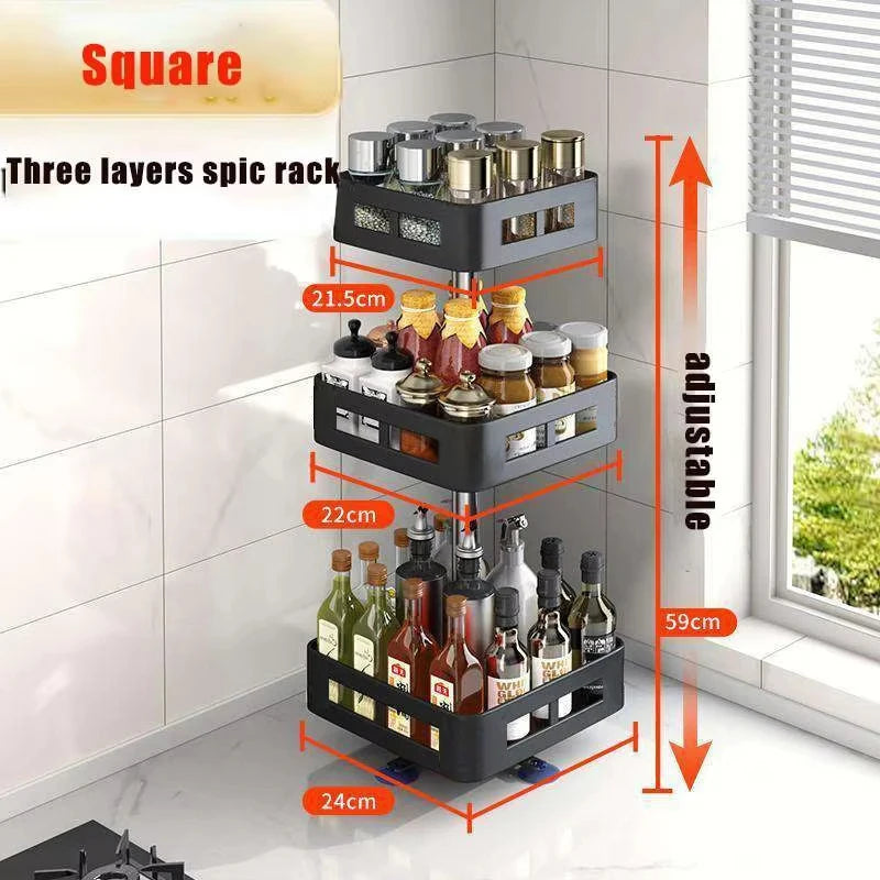 Organizador Giratorio de Cocina 360º - Especiero y Almacenaje Rotatorio Multiusos