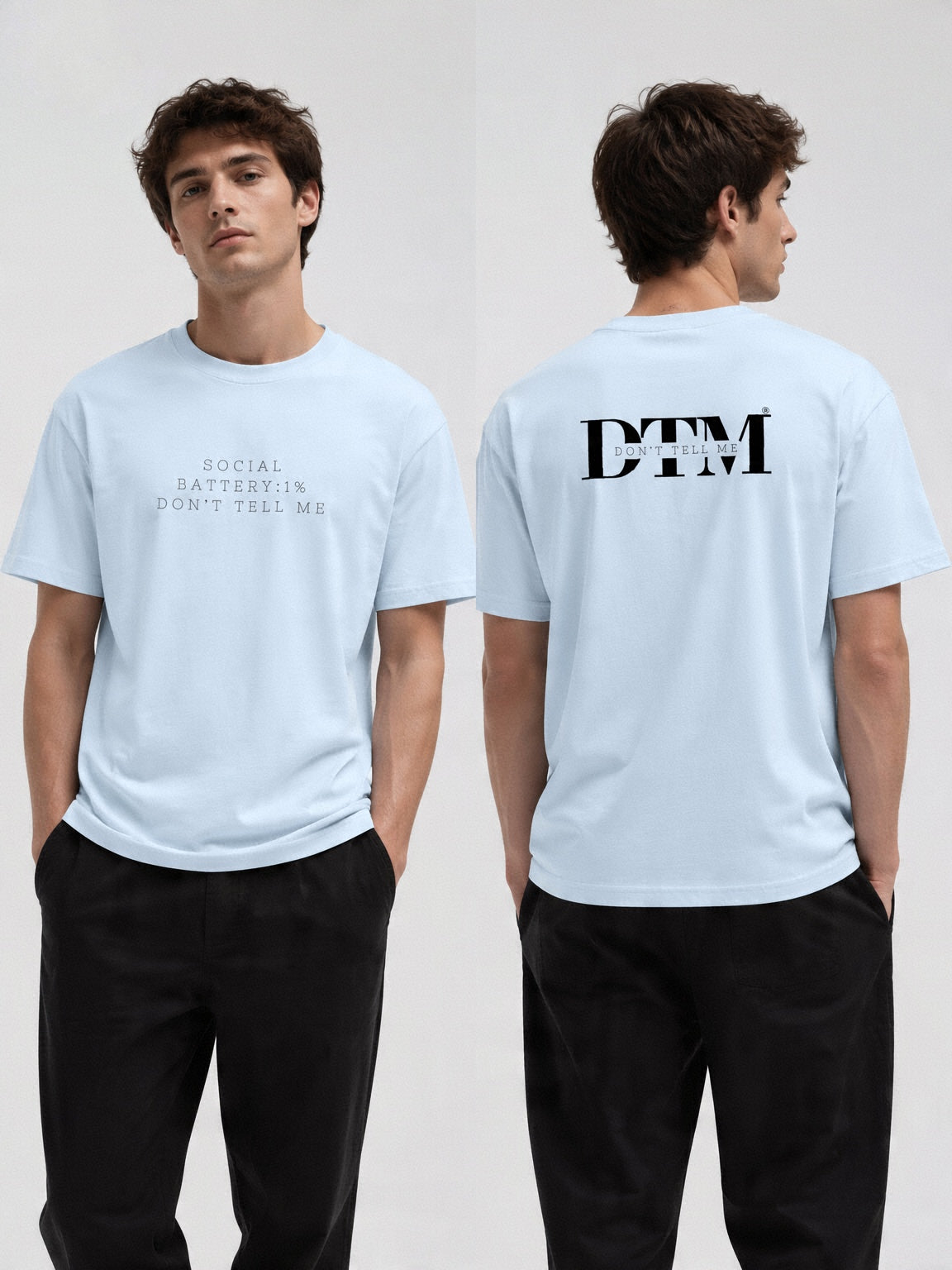 Camiseta "Social Battery: 1% Don't Tell Me"