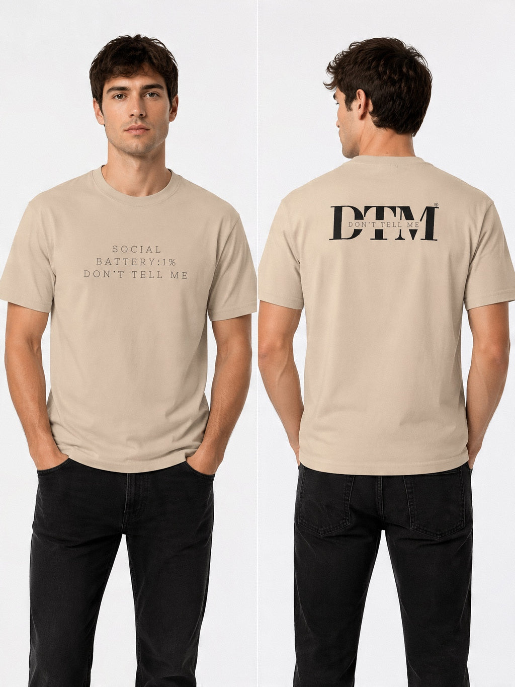 Camiseta "Social Battery: 1% Don't Tell Me"