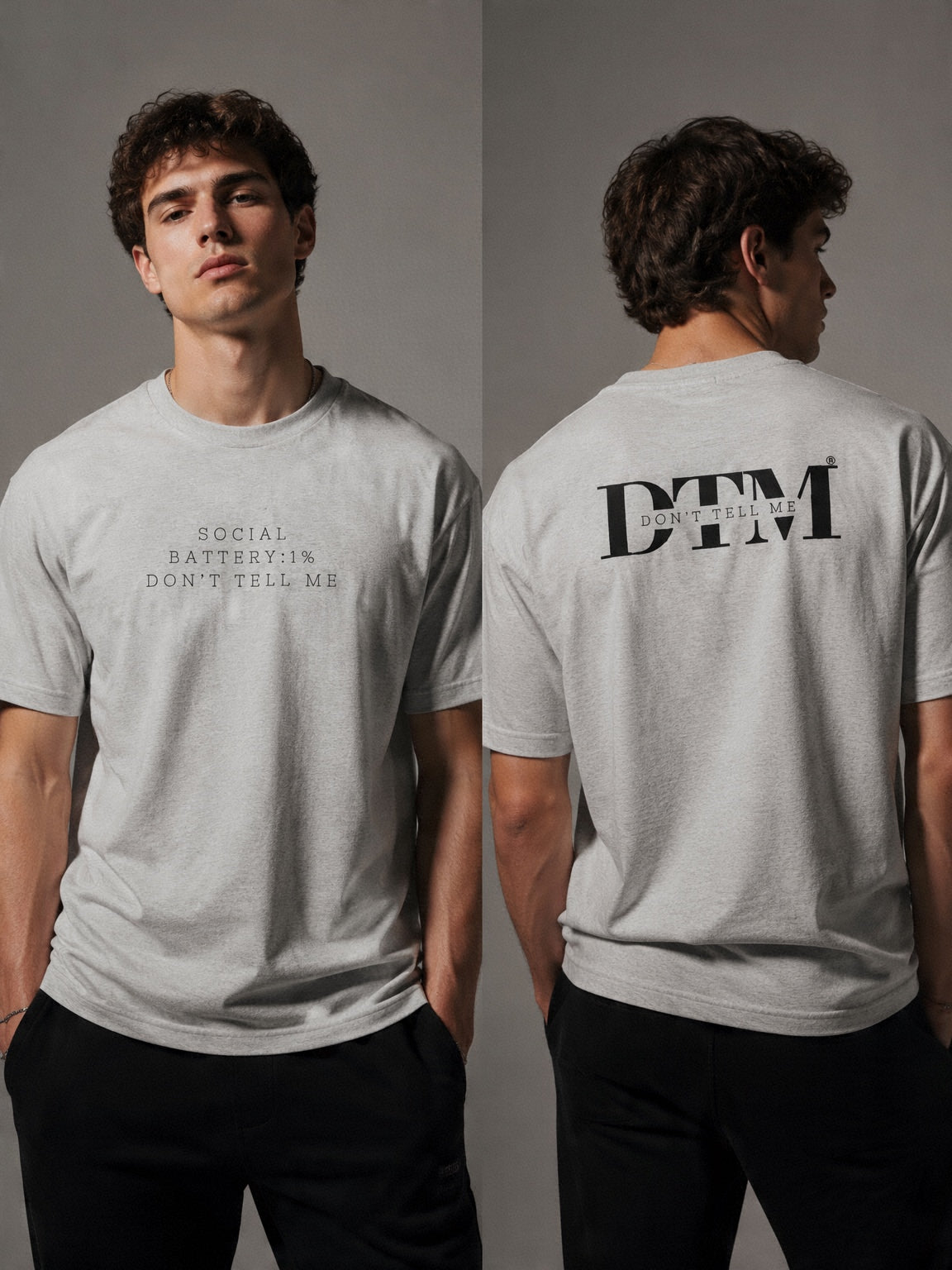 Camiseta "Social Battery: 1% Don't Tell Me"